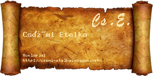 Csémi Etelka névjegykártya